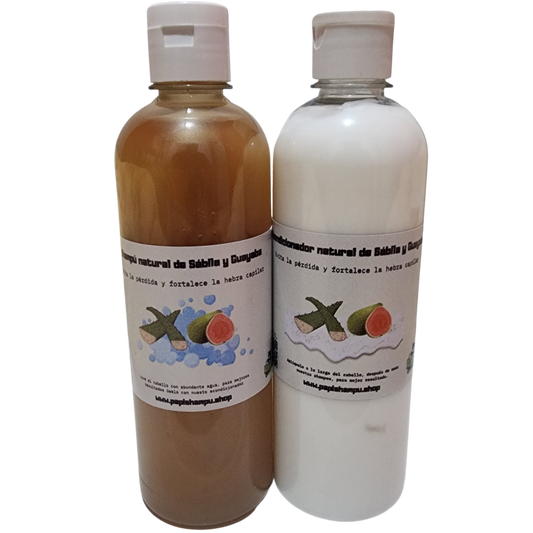 Pareja de Shampoo y Acondicionador Natural de Guayaba y Sàbila